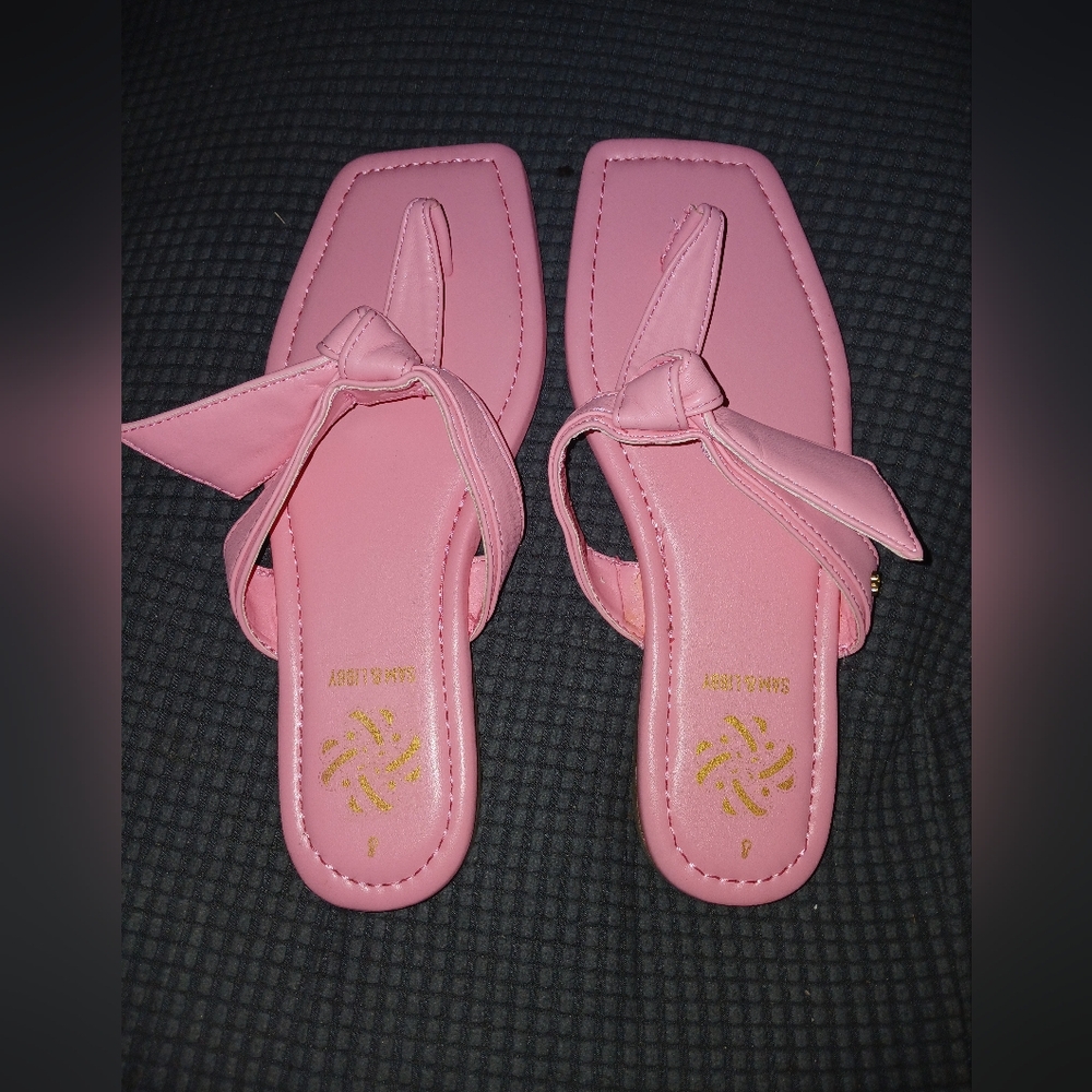 Sam And Libby Pink Sandals with Bow Detail
